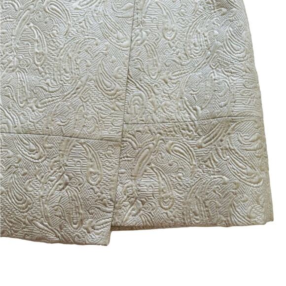 J. Crew Skirt Pearl Metallic Matelasse Origami Faux Wrap Mini Skirt Size 10 NEW - Picture 8 of 12